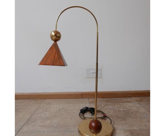 Copper Mid Century Italian Floor, Mid Century Brass Floor Lamp Table