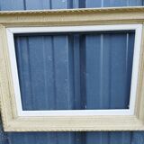 Old frame in gilded beige wood, 59x46 cm