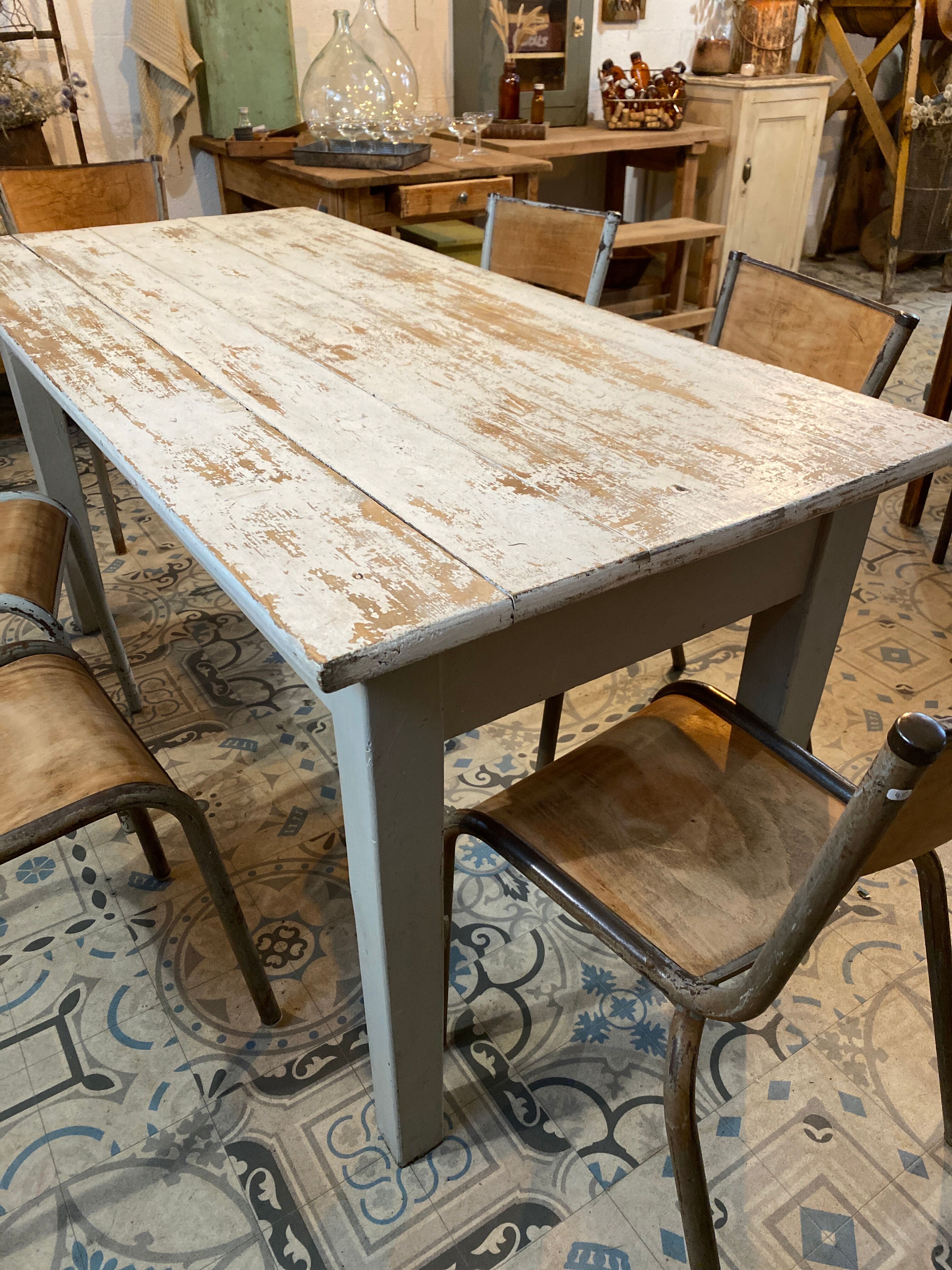 White patinated table