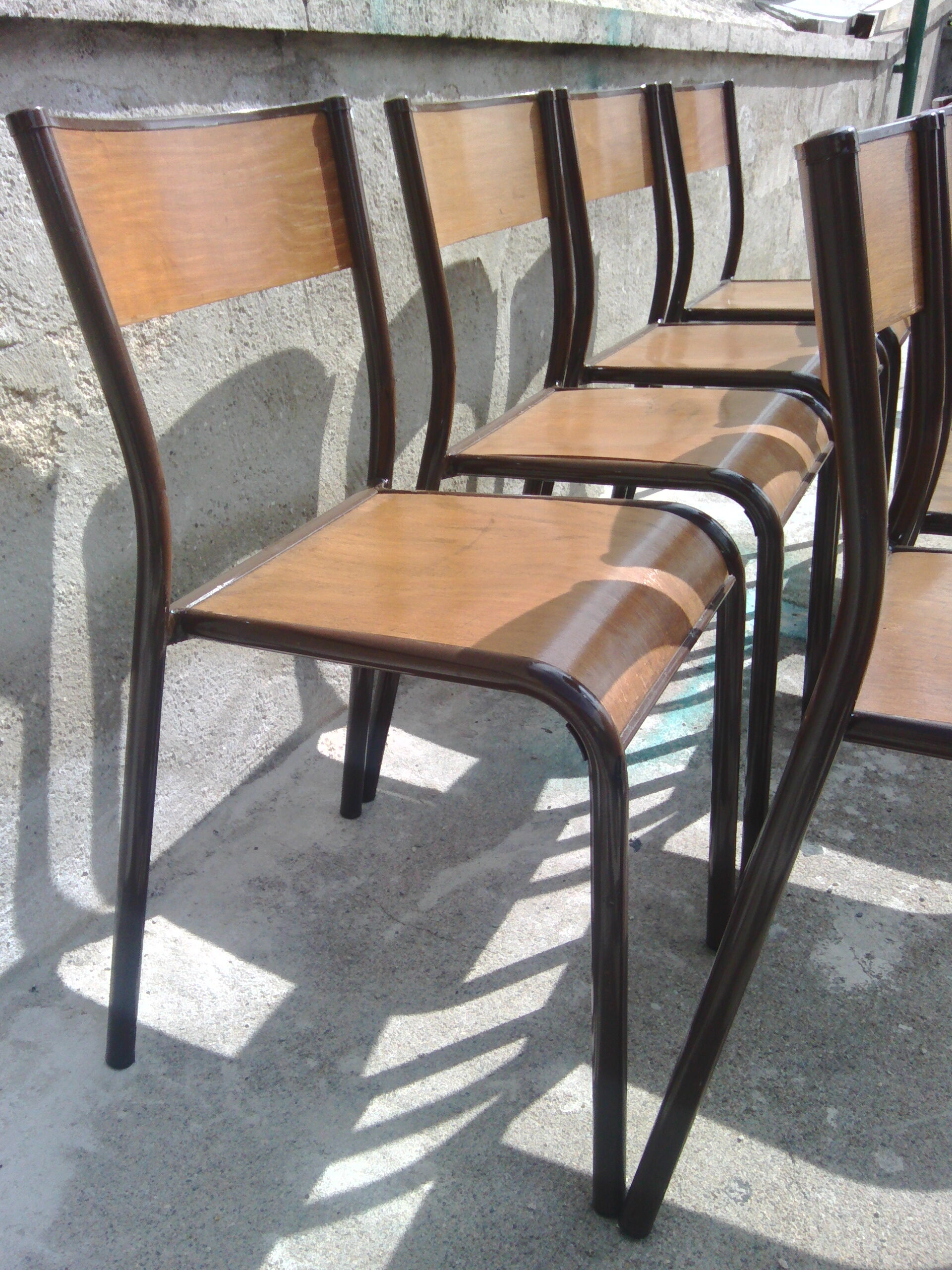 Series 8 vintage school chairs Mullca