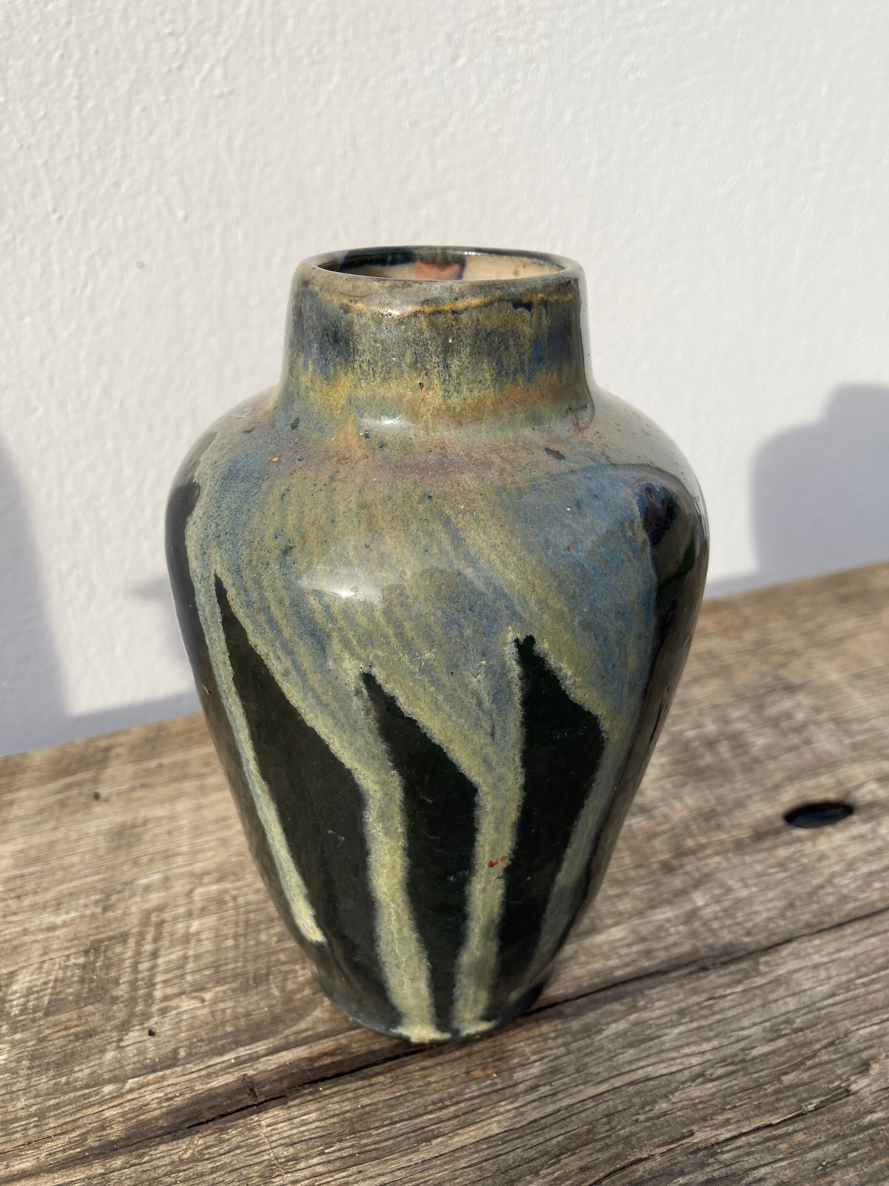 Art Deco stoneware vase signed Jean Pointu, 1920 Saint Amand en Puisaye