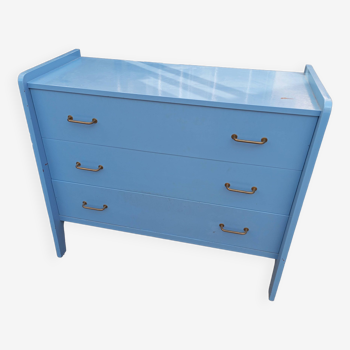 Blue chest of drawers. vintage. 1950.