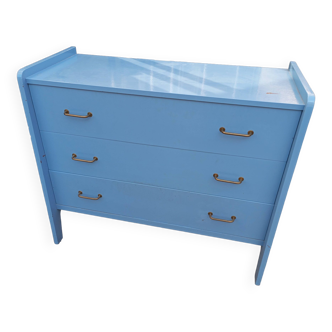 Blue chest of drawers. vintage. 1950.