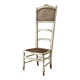 Nineteenth-century nursing chair, Napoleon III style, caned and patinated.