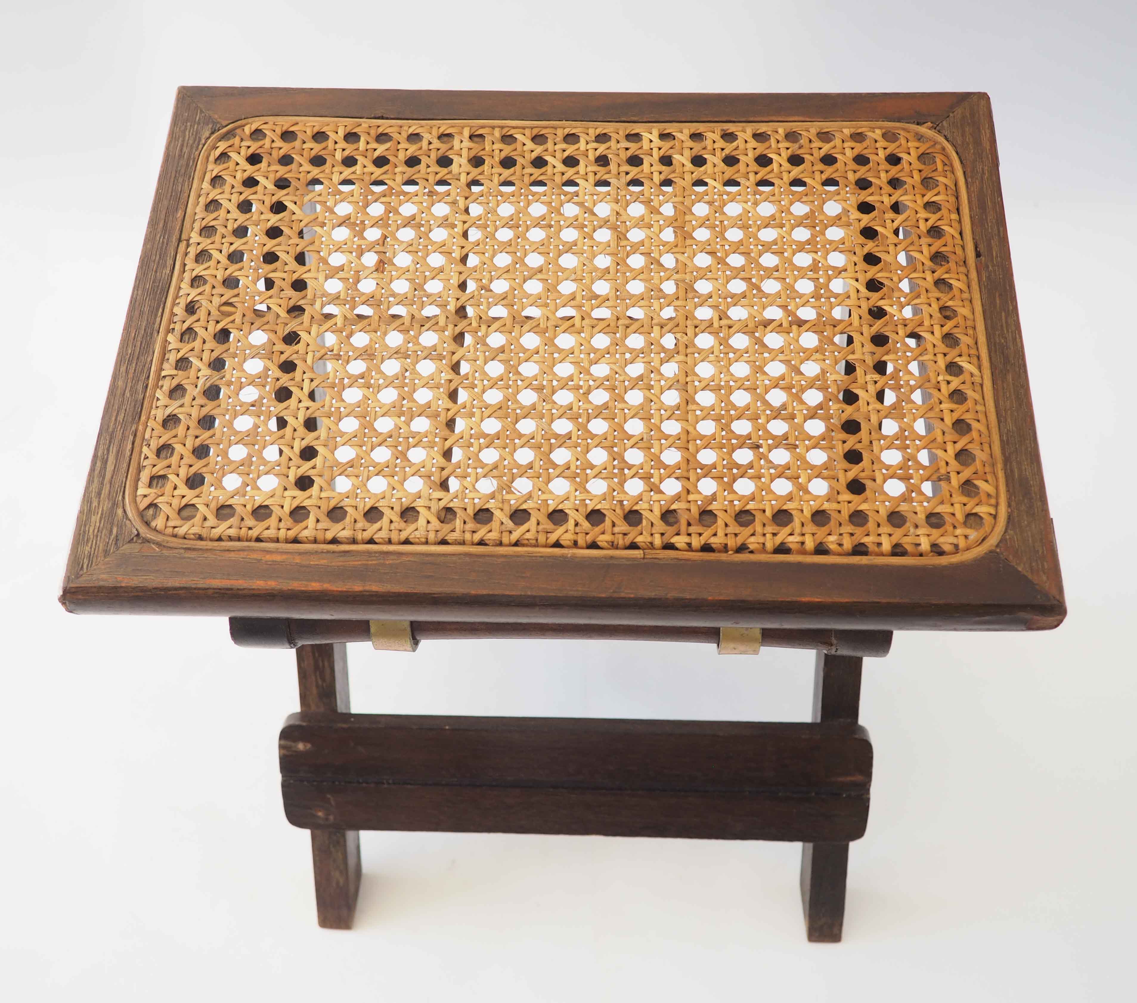 Folding wooden stool