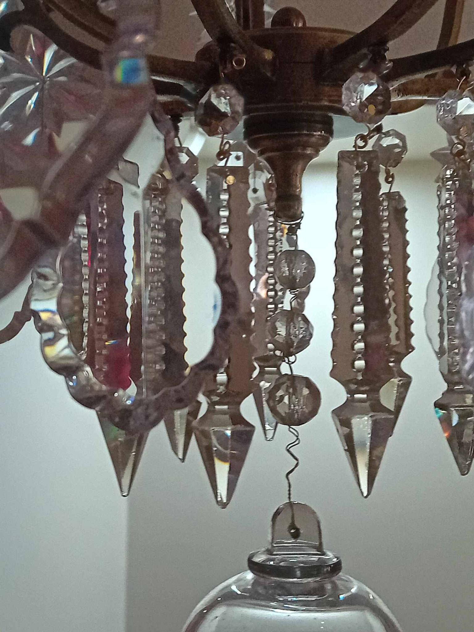 Large crystal chandelier from the 1st half of the 20th century.