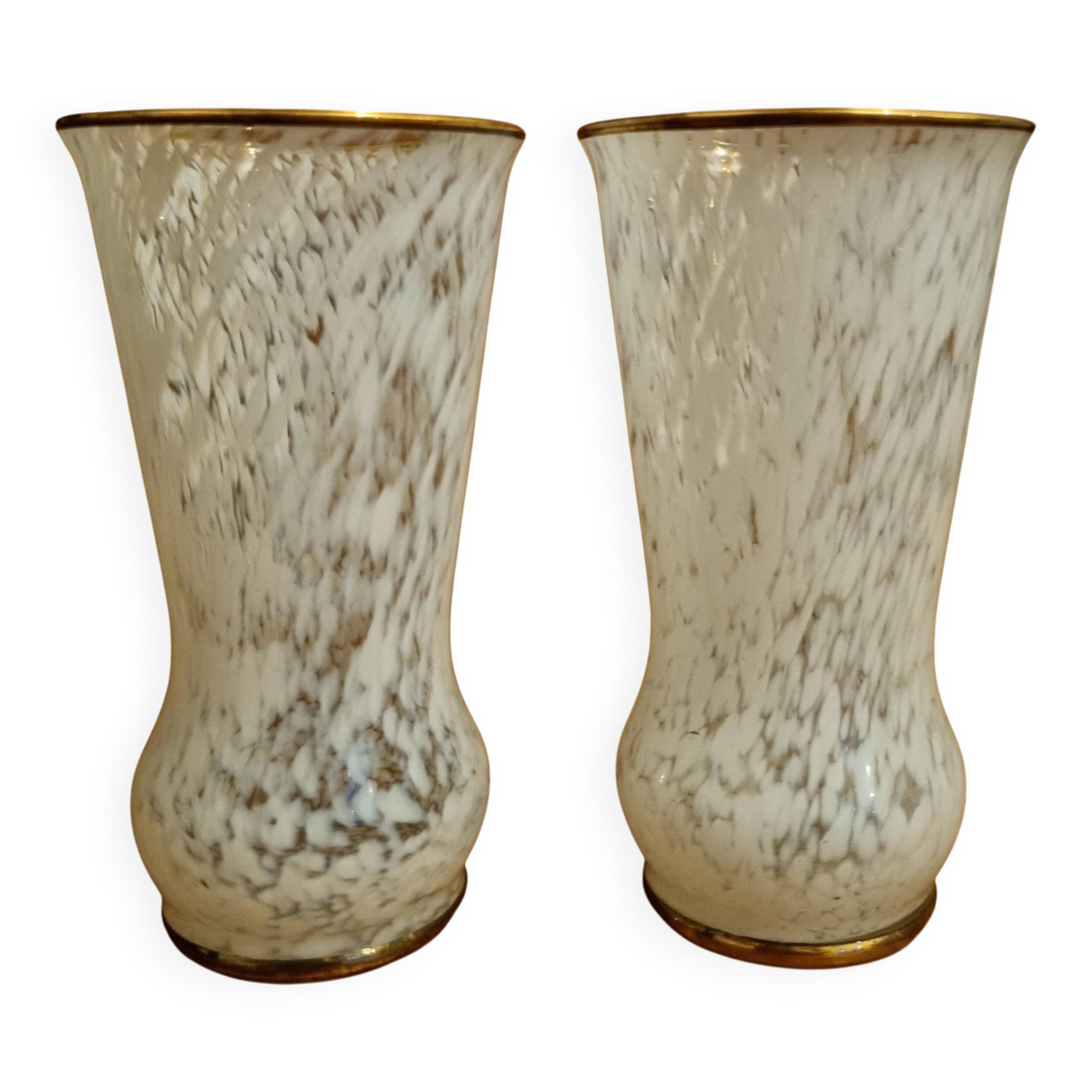 Pair of glass vases from Clichy, late 19th/early 20th century