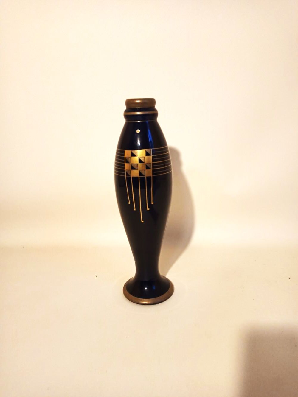 Soliflore Pinon Heuzé blue and gold Height 42 cm