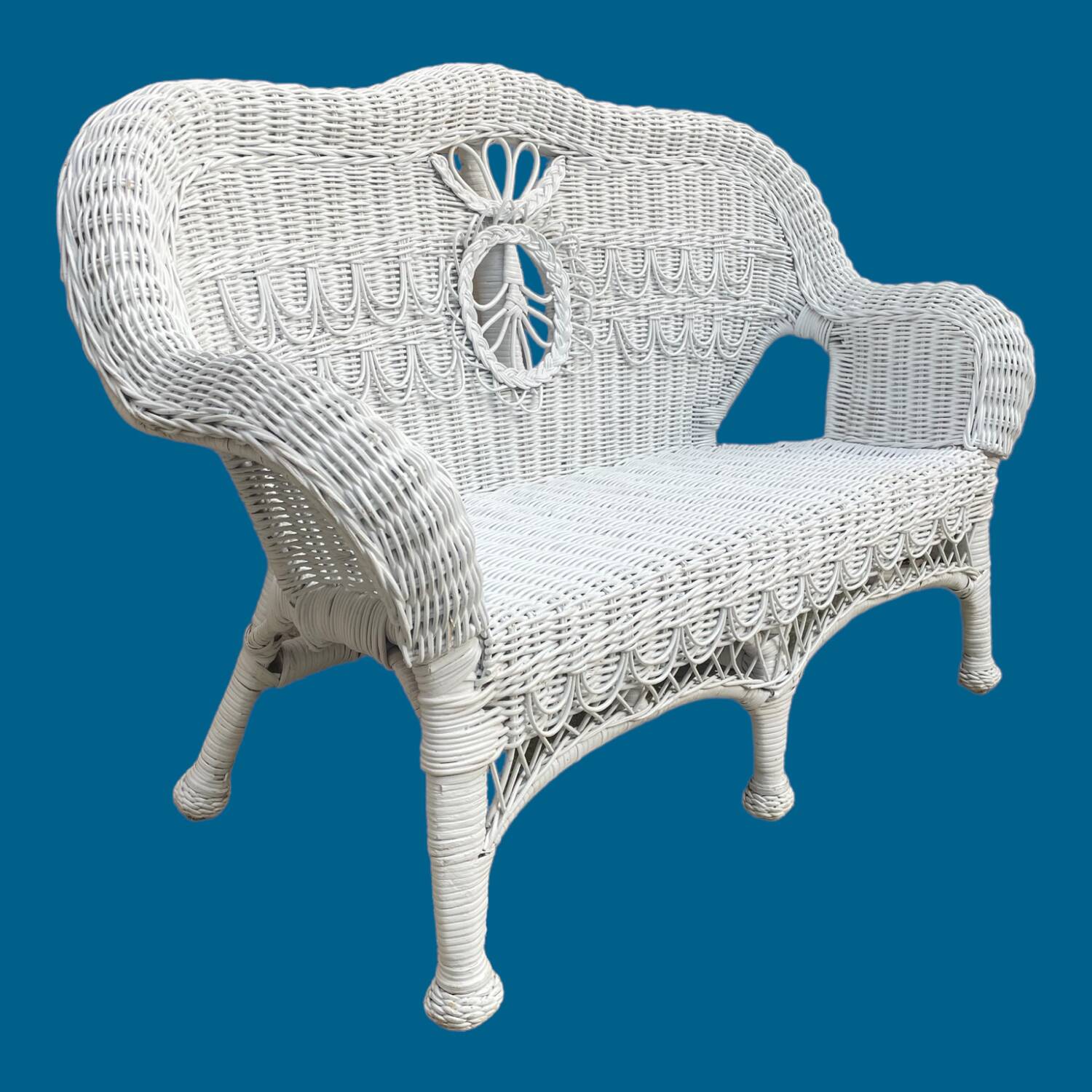 Vintage rattan children's bench