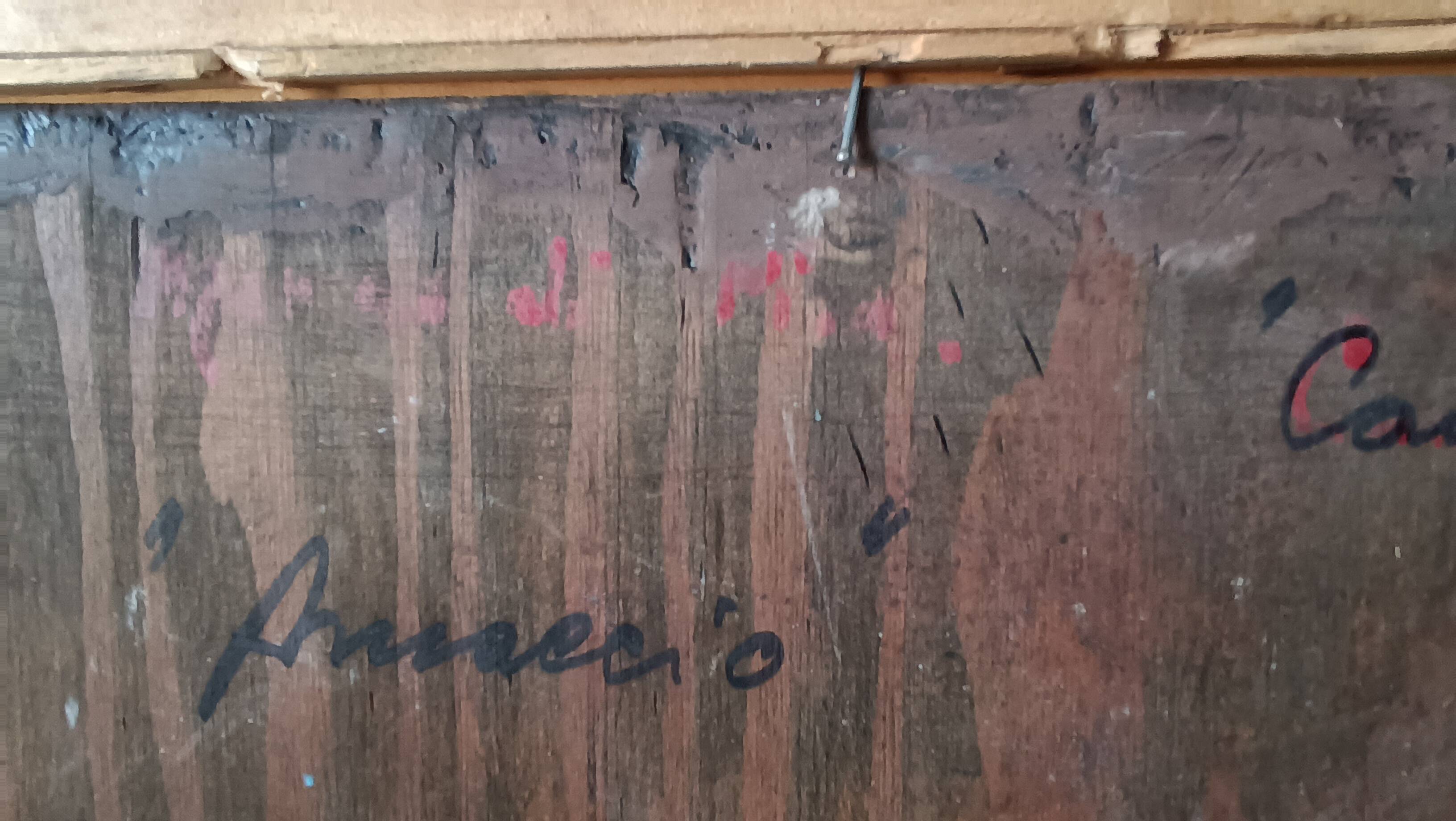 Peinture de paysage Arnaccio Pise années 1950 Ferruccio Rosini (Livourne 1932-2021)