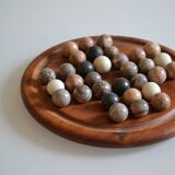 Solitaire game in exotic wood and semi-precious stones