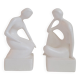 Mid-century figurative bookends by Royal Delf