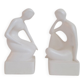 Mid-century figurative bookends by Royal Delf