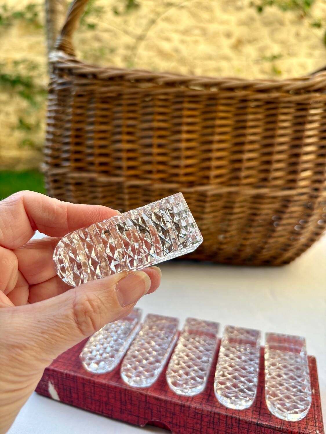 6 reposes couverts en cristal ciselé