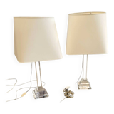Set acrylic table lamps 1970s  Height 75 Width 40 Depth 40 cm