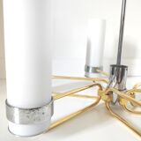 Brass and opaline chandelier