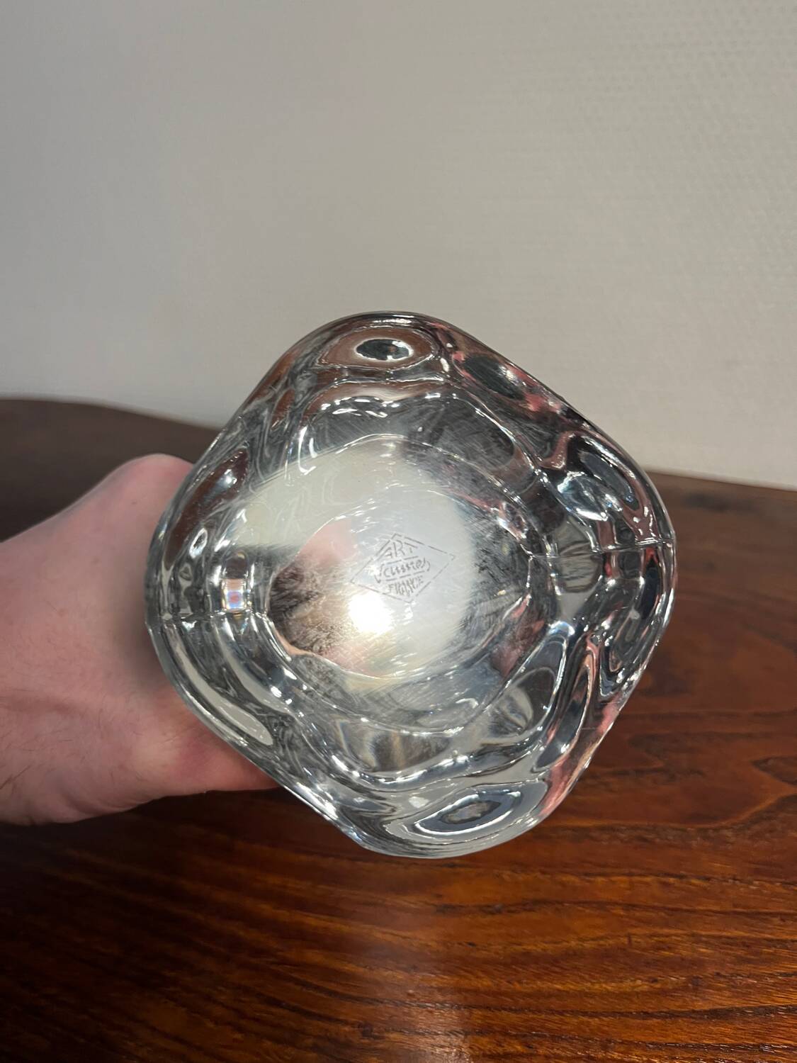 1950s/60s Vannes crystal candlestick, France