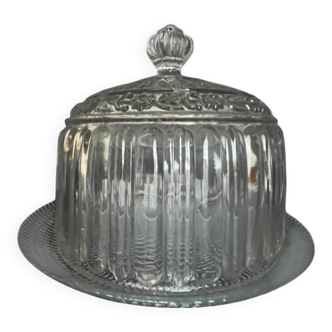 Vintage molded glass bell jar