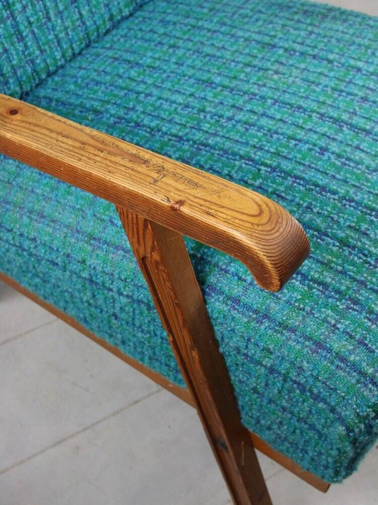 Fauteuil danois bleu des années 50