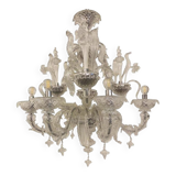 Lustre en verre transparent de style Murano