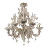 Lustre en verre transparent de style Murano