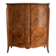 Armoire ancienne style Louis XV en marqueterie florale