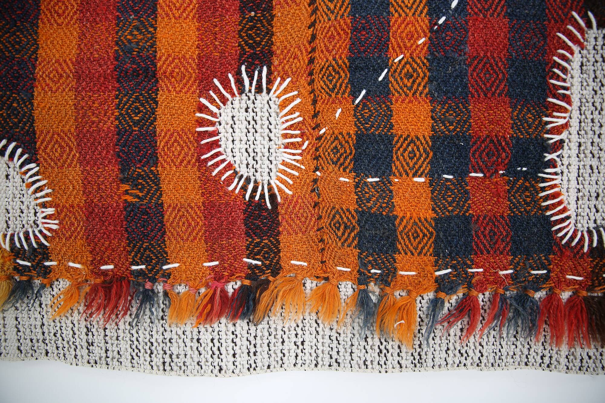 Tenture Murale Tissée Abstraite, Art Textile Fait Main, 105x112 Cm