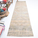 3x11 faded scandinavian vintage runner rug, 335x90cm