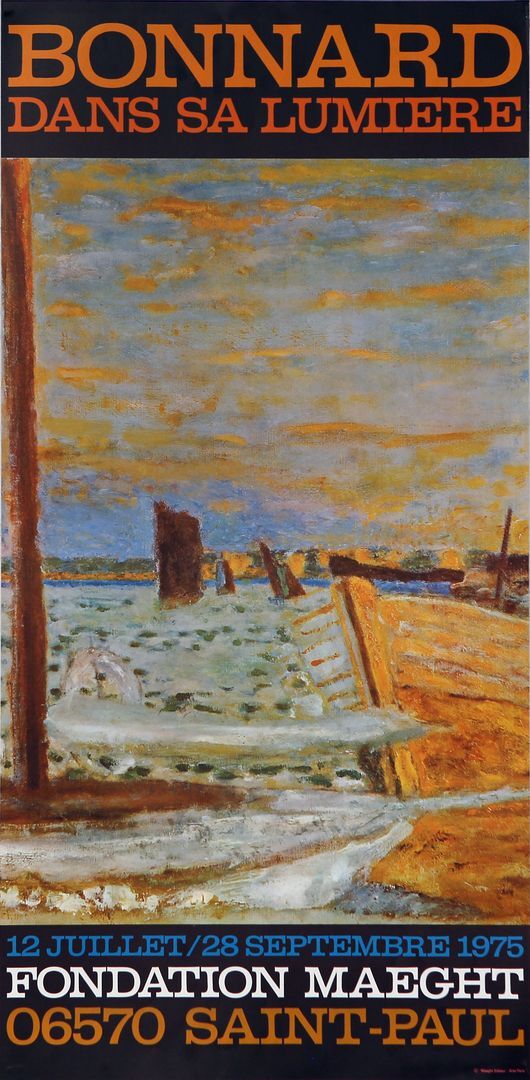 Pierre bonnard, "bonnard dans sa lumière", fondation maeght, 1975, exhibition poster