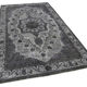 Hand-knotted carved anatolian 1970s 161 cm x 273 cm grey carpet