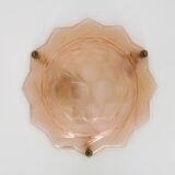 Antique Art Deco star-shaped pendant light with one burner, made of pâte de verre.