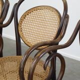 Very elegant, characterful, and graceful set of 4 Art Nouveau design bistro chairs