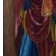 Peinture à la détrempe ancienne sur panneau avec des saints, 19ème siècle
