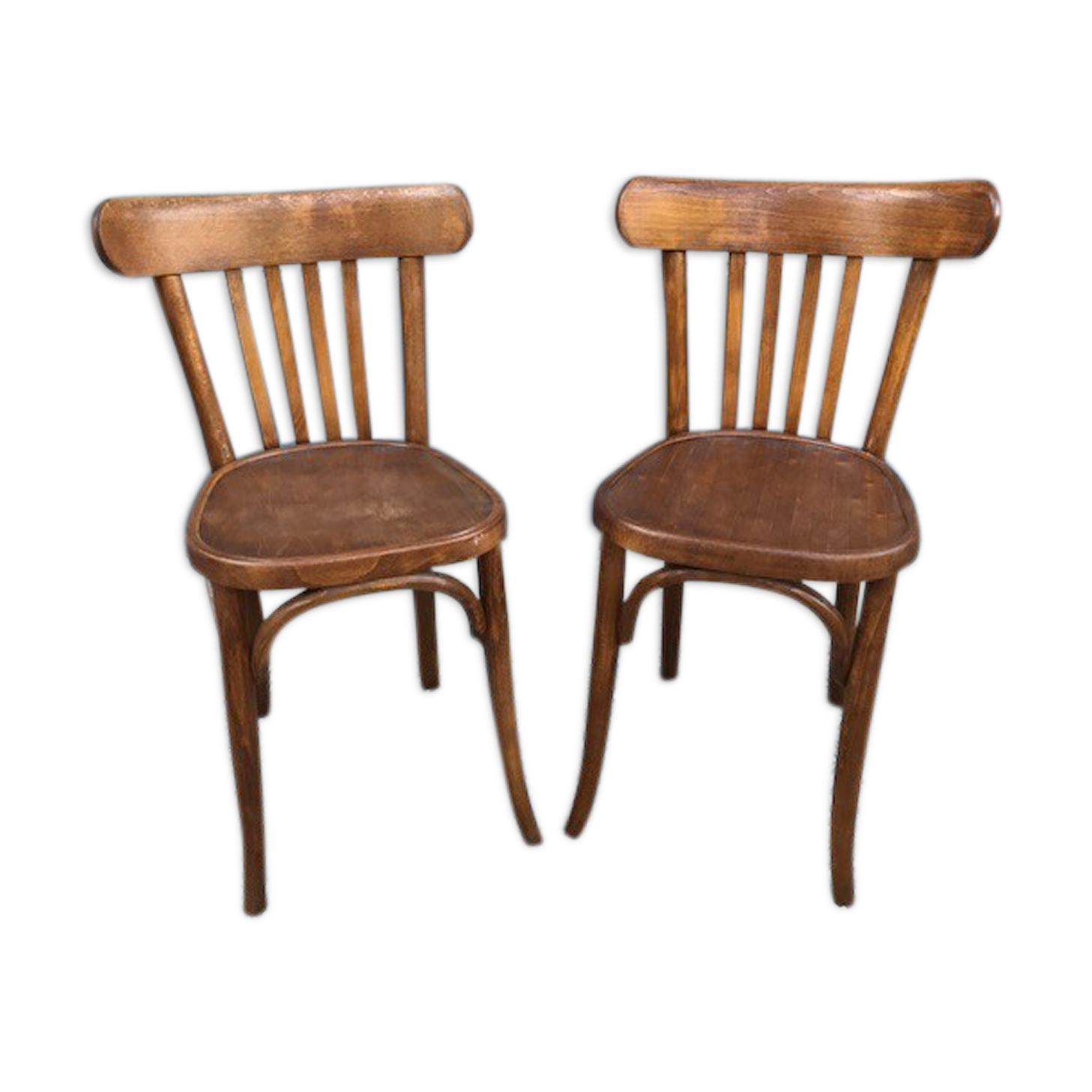 Pair of period bistrot baumann chairs 1940