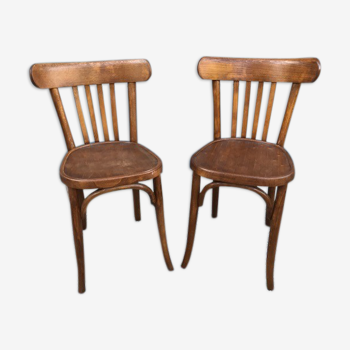 Pair of period bistrot baumann chairs 1940