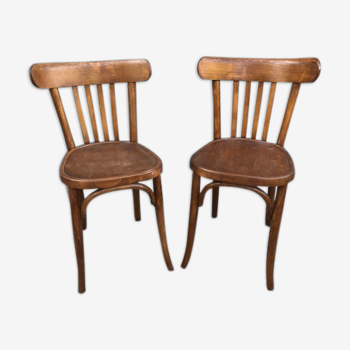 Paire de chaises bistrot Baumann 1940
