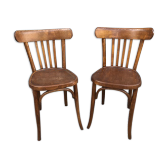 Pair of period bistrot baumann chairs 1940
