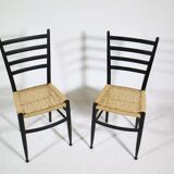 Mid-Century Italian Dining Chairs with Woven Seats, Set of 6, 1960s–70s