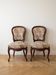 Set of 2 Louis XV chairs in wood and floral fabric.