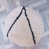 Handmade moroccan berber pouf in wool