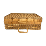 Vintage braided bamboo suitcase