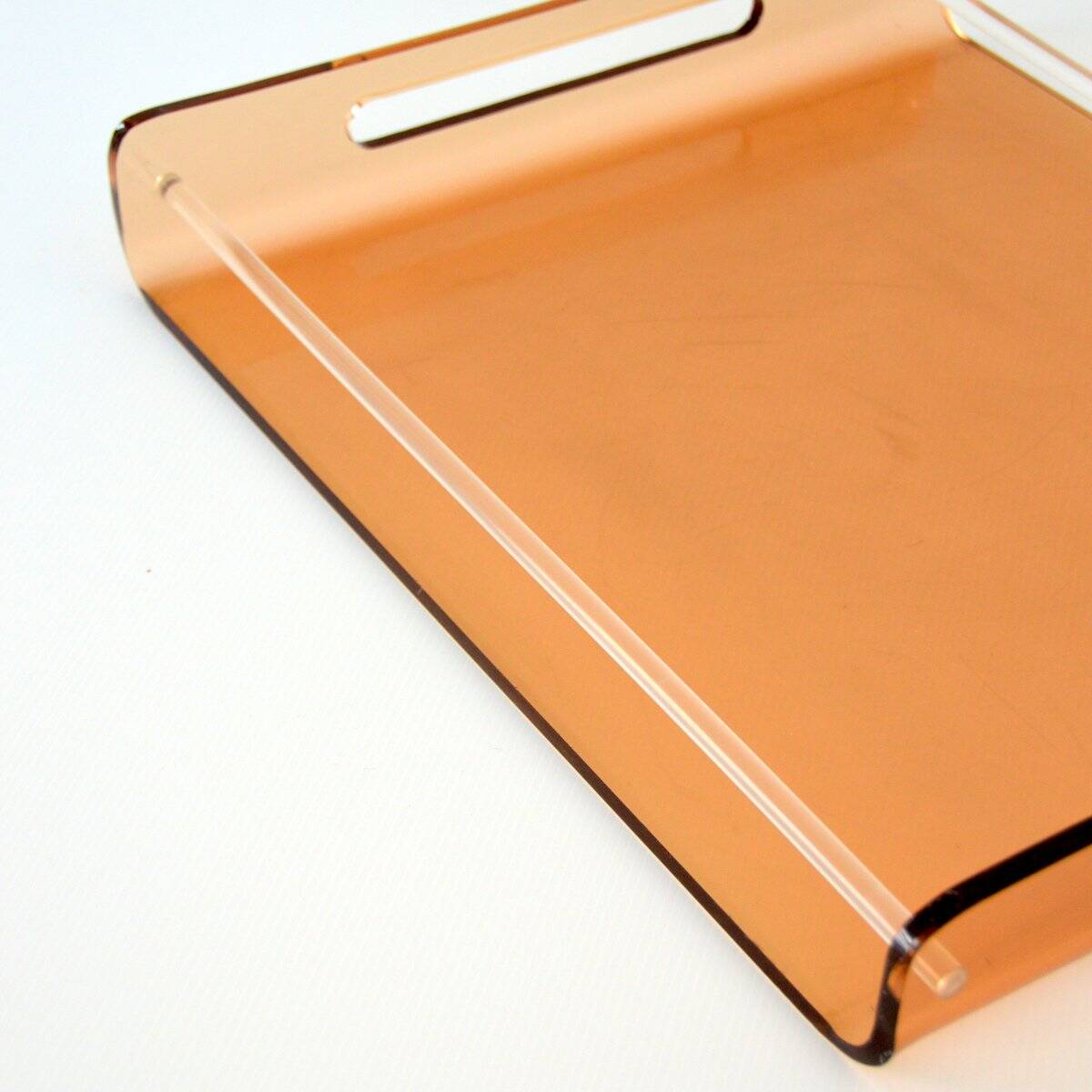 Large plexiglass serving tray, vintage 1970s design
