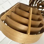 Pair of Hans-Agne Jakobsson pendant lights in pine veneer – AB Ellysett