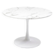 Table à manger tulipe en marbre et acier laqué 110cm. Seventies design