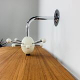 Sputnik wall coat rack, white and chrome, vintage