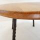 Round coffee table with twisted wrought iron base, France 1960s - Ø 67cm
