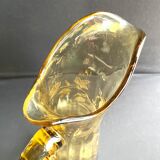 Beer pitcher (can) in engraved ambrino blown glass