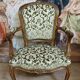 Louis XV style armchair, accompanied by its matching footrest.