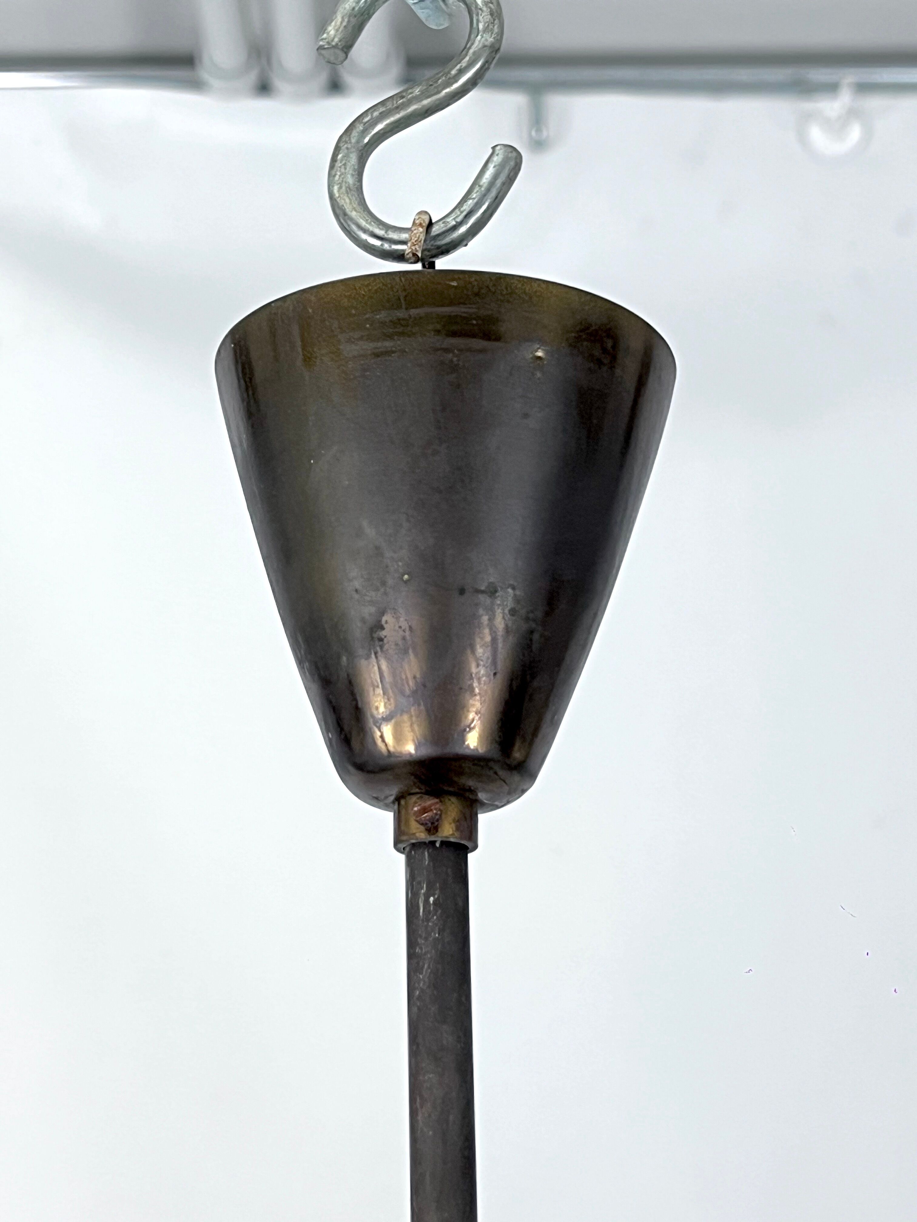 Rare Large Vintage brass and plexiglass chandelier by Lampter Milano, Italy 1950s