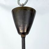 Rare Large Vintage brass and plexiglass chandelier by Lampter Milano, Italy 1950s